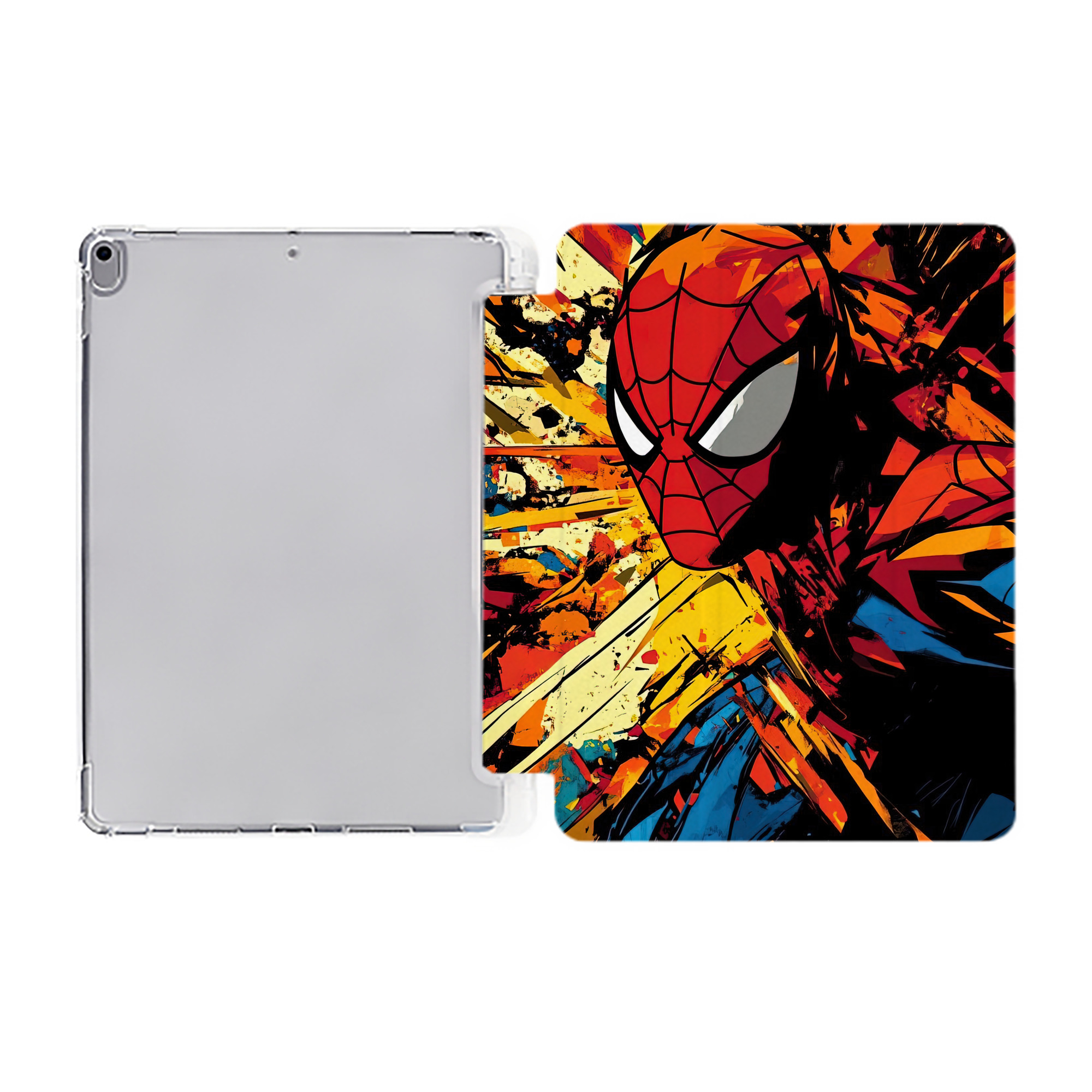（画像用） Spider Man スパイダーマン IPad ケース ペン収納付き 三つ折りスタンド PUレザー×シリコン 対応機種9.5/10.5/10.9インチ